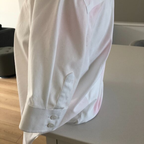 Talbots Button Down Non-Iron Fitted Cotton Shirt White Size 4 - Picture 5 of 12
